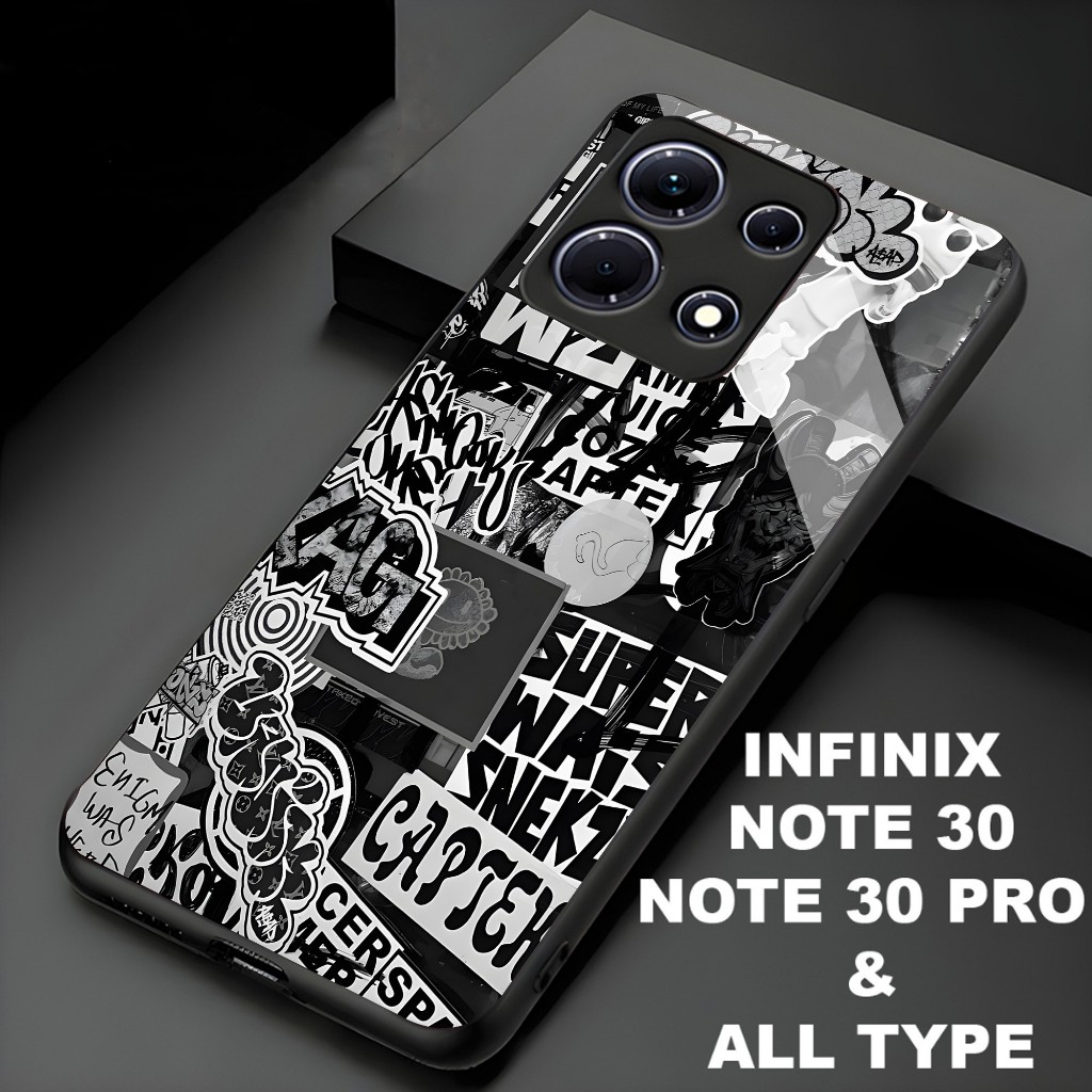 Softcase glossy kilau INFINIX NOTE 30/30 PRO /motif AESTHETIC HITAM case/sofcase/soft case/casing/ca