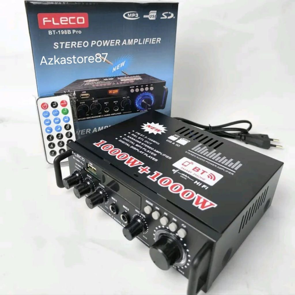 Amplifier fleco 198B pro amplifier bluetooth amplifier karaoke extra bass