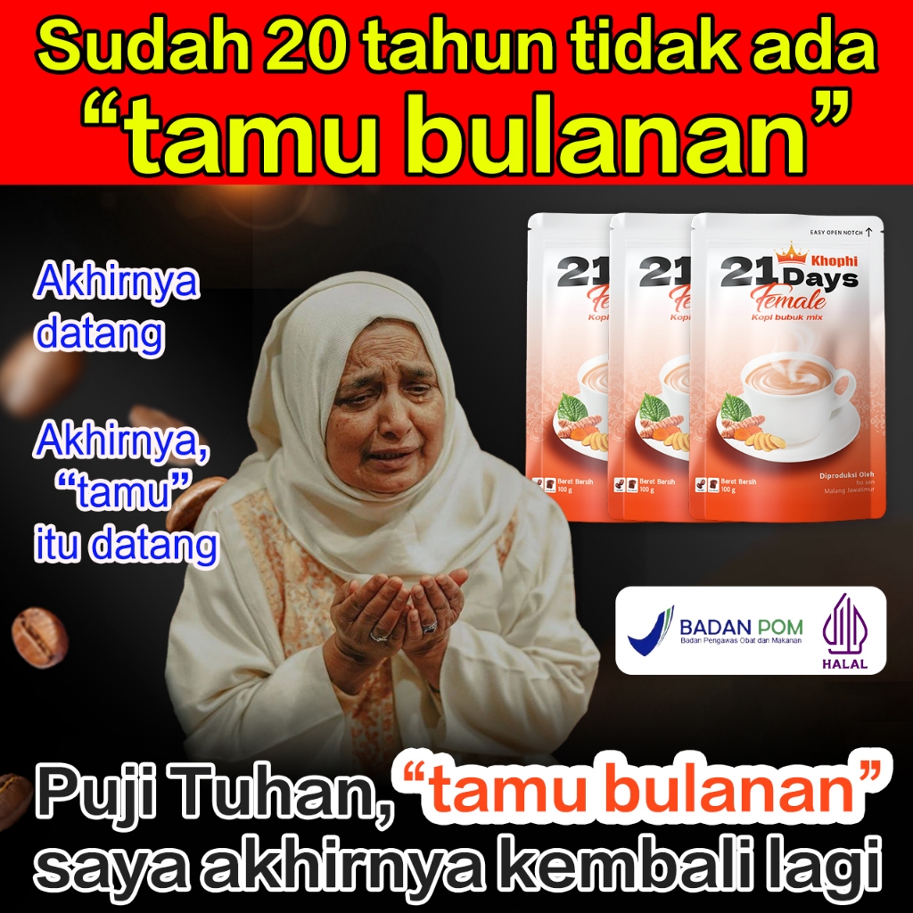 

21Days Female Coffee kopi wanita secret Kunyit, Kacip Fatimah, Daun Sirih