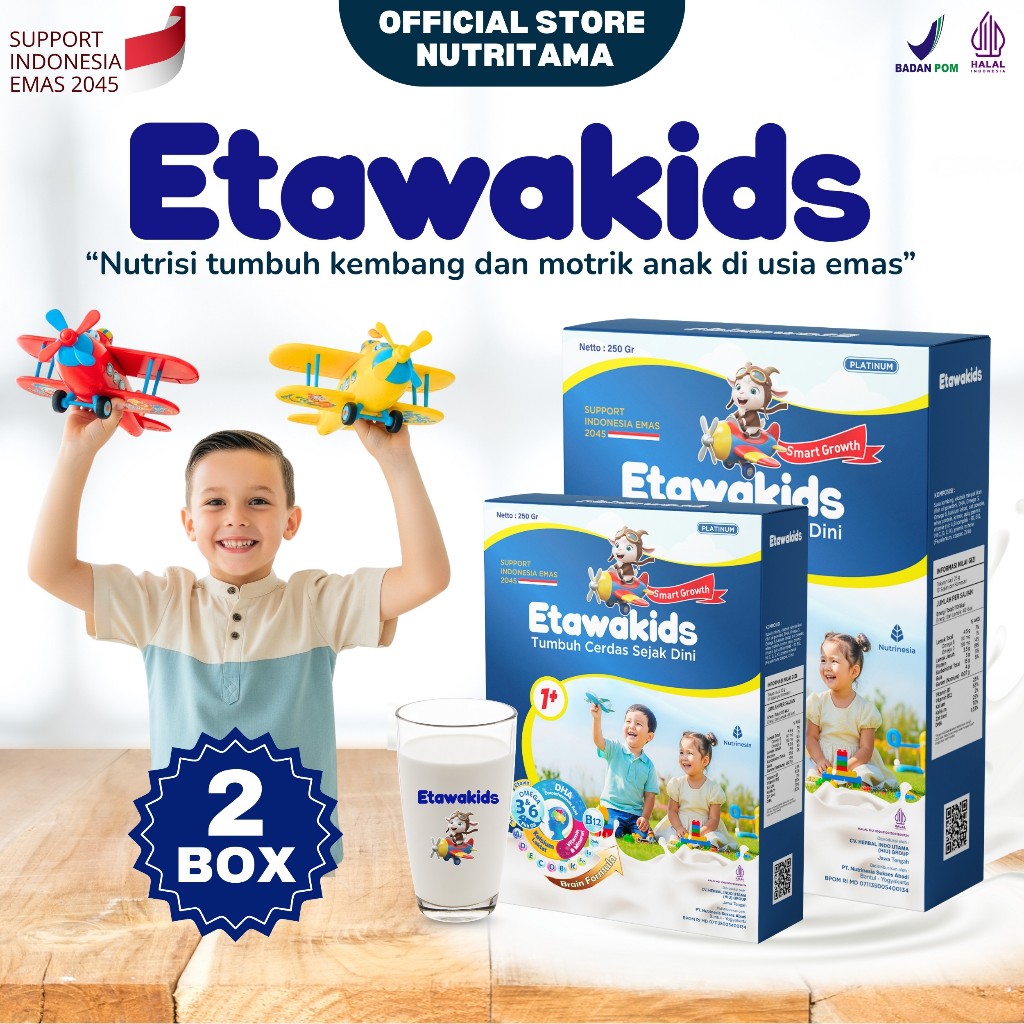 

Susu Etawa Anak Etawakids Platinum dengan DHA Vitamin A, B Kompleks, C, D, E, K & Mineral 2 Box