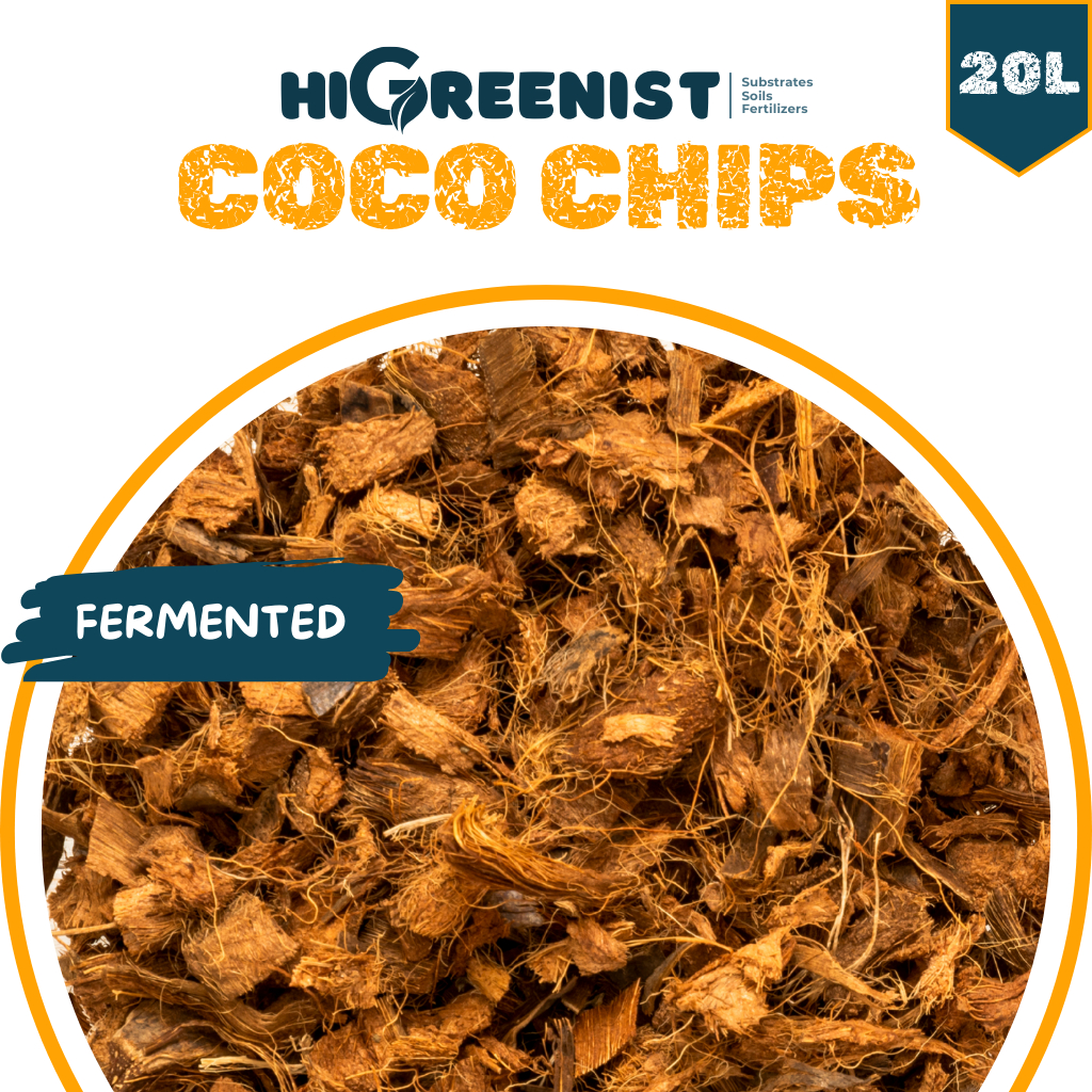 Coco Chips Premium (20L Bag) - Media Tanam Coco Chips Organik - Fermentasi - Untuk Aroid & Orchid