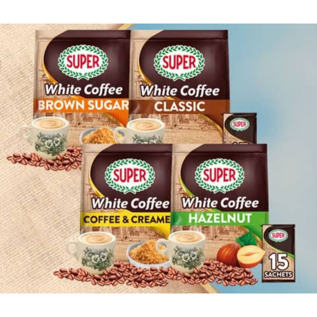 

Super White Coffee Charcoal Roasted Herritage Classic | Hazelnut | Brown Sugar 15s Malaysia