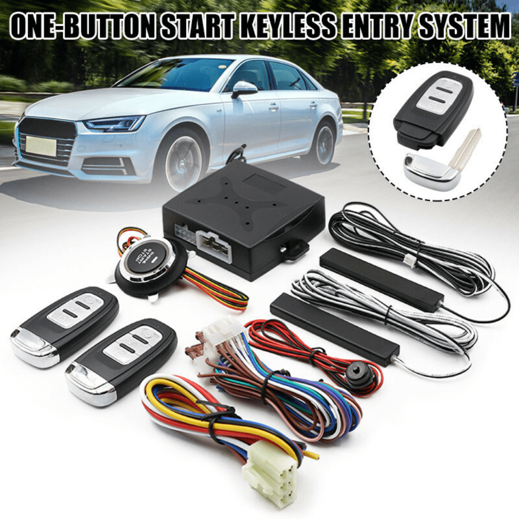 Push Start Stop Engine Mobil Universal System Keamanan Yang Canggih Lengkap Keyless 2pcs Remot