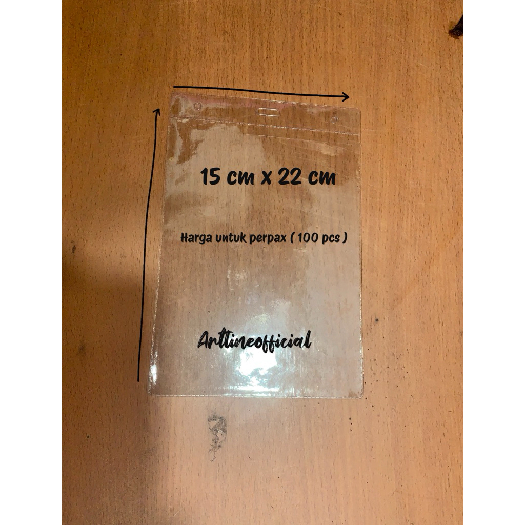 

Plastik Mika cover ukuran 15 x 22 cm isi 100 pcs | nametag| id card