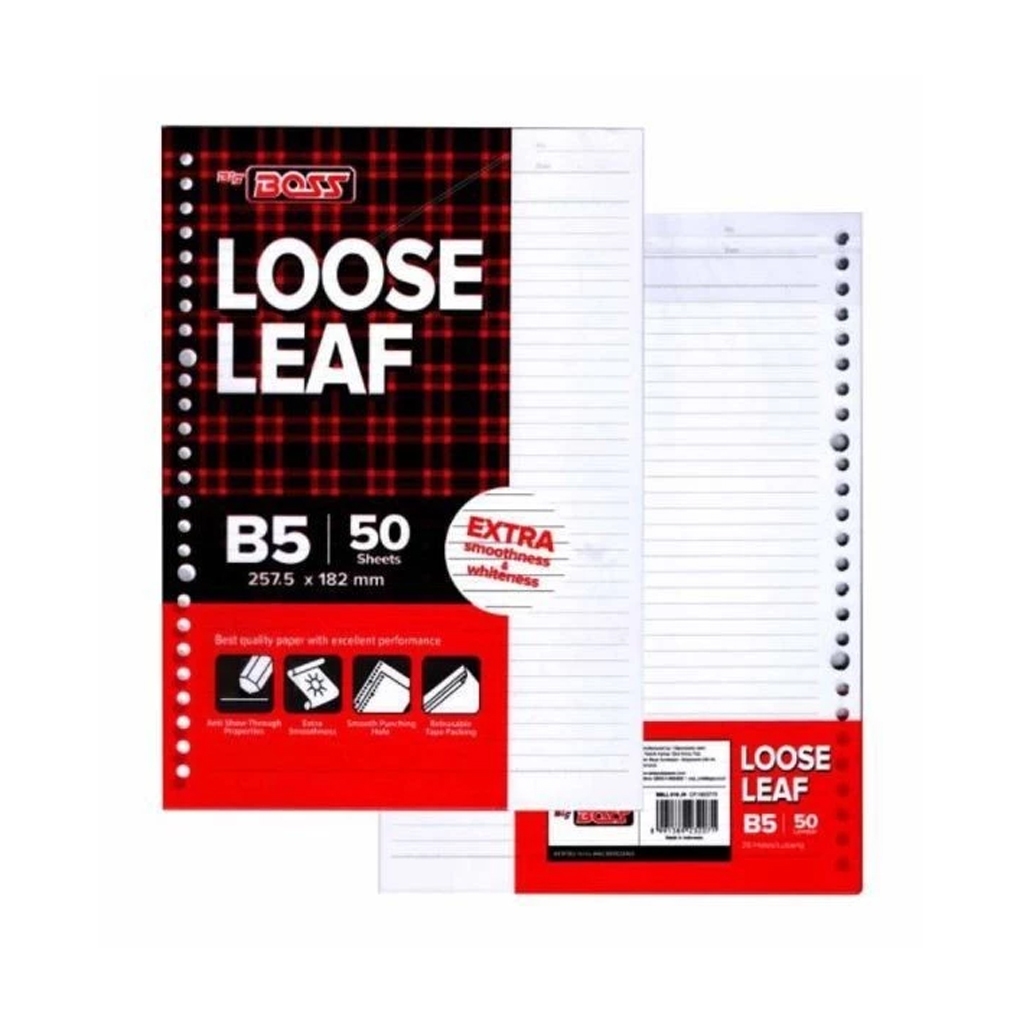 

LOOSE LEAF GARIS BIG BOSS B5 - 50 & 100 Lembar