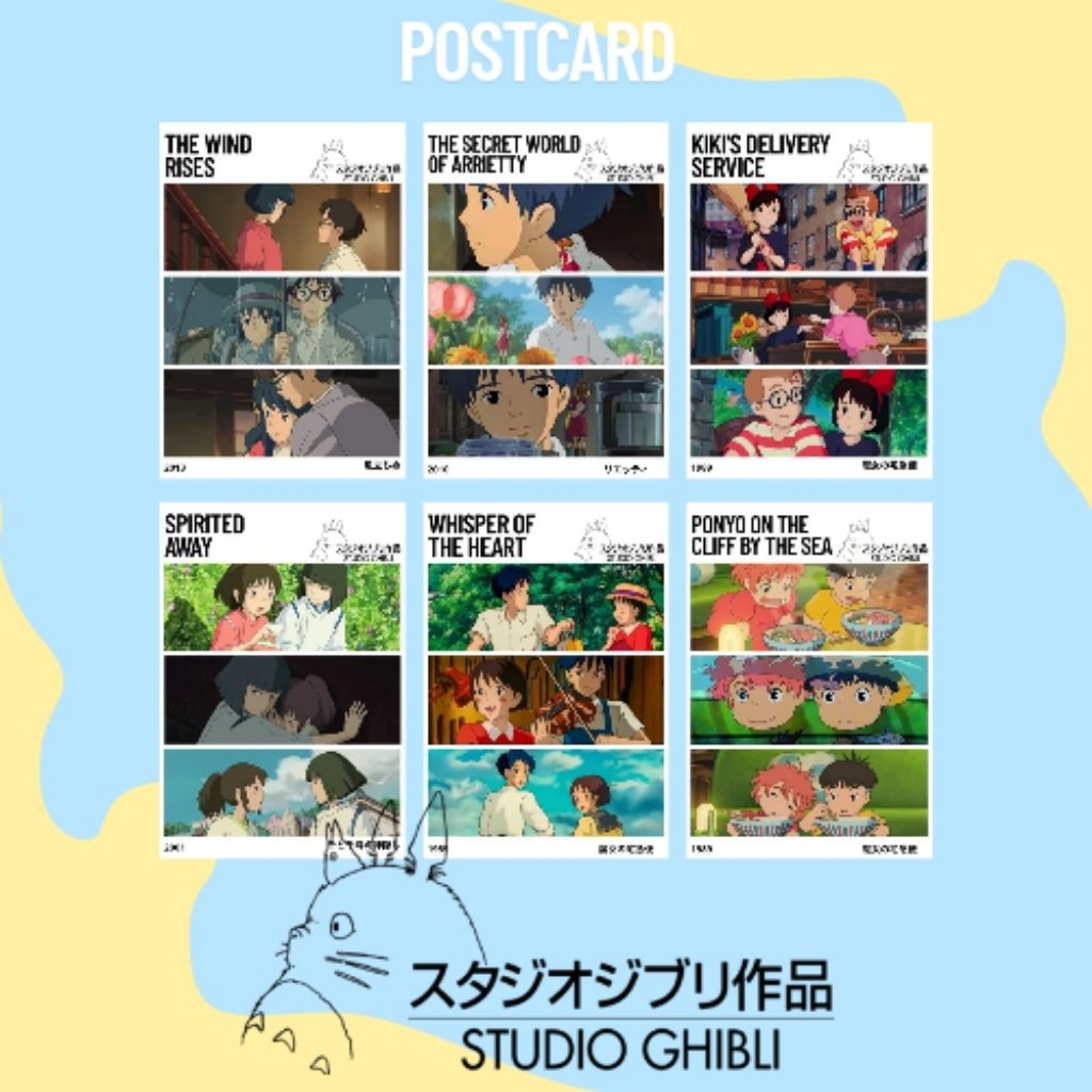 

POSTCARD/MINI POSTER A6 STUDIO GHIBLI || POSTER ANIME GHIBLI A6 COCOK BUAT KOLEKSI
