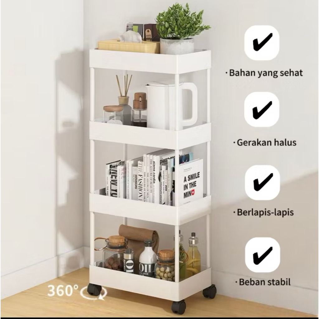 Rak Serbaguna Buku Portable / Rak 2susun / 3susun / 4susun / Rak Bumbu Dapur / Rak Kosmetik / Penyim