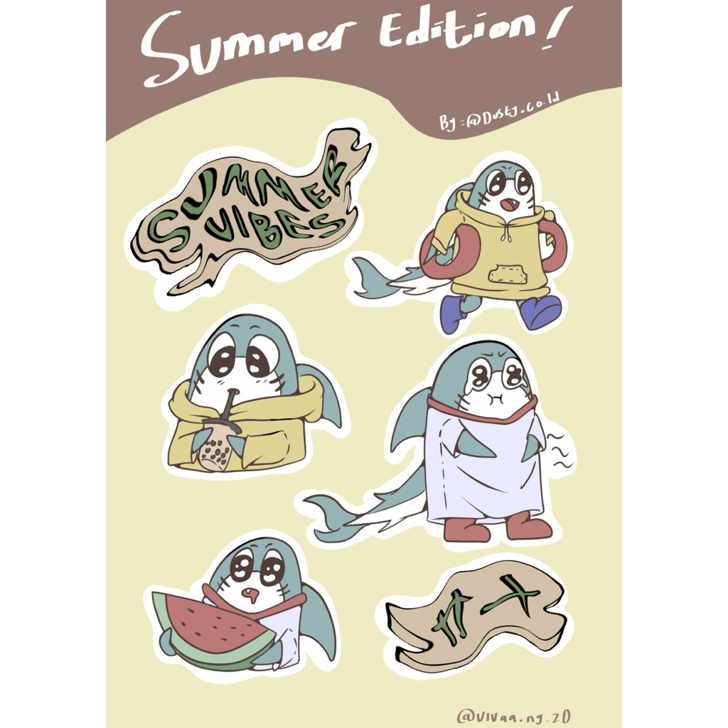 

SELF DESIGNED PREMIUM STICKERS! summer edition by dusty (glossy)