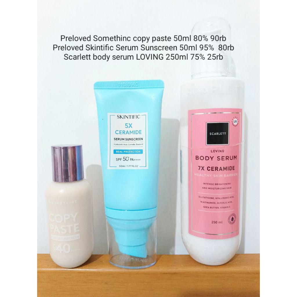 PRELOVED Skintific Sunscreen Somethinc Copy paste Scarlett