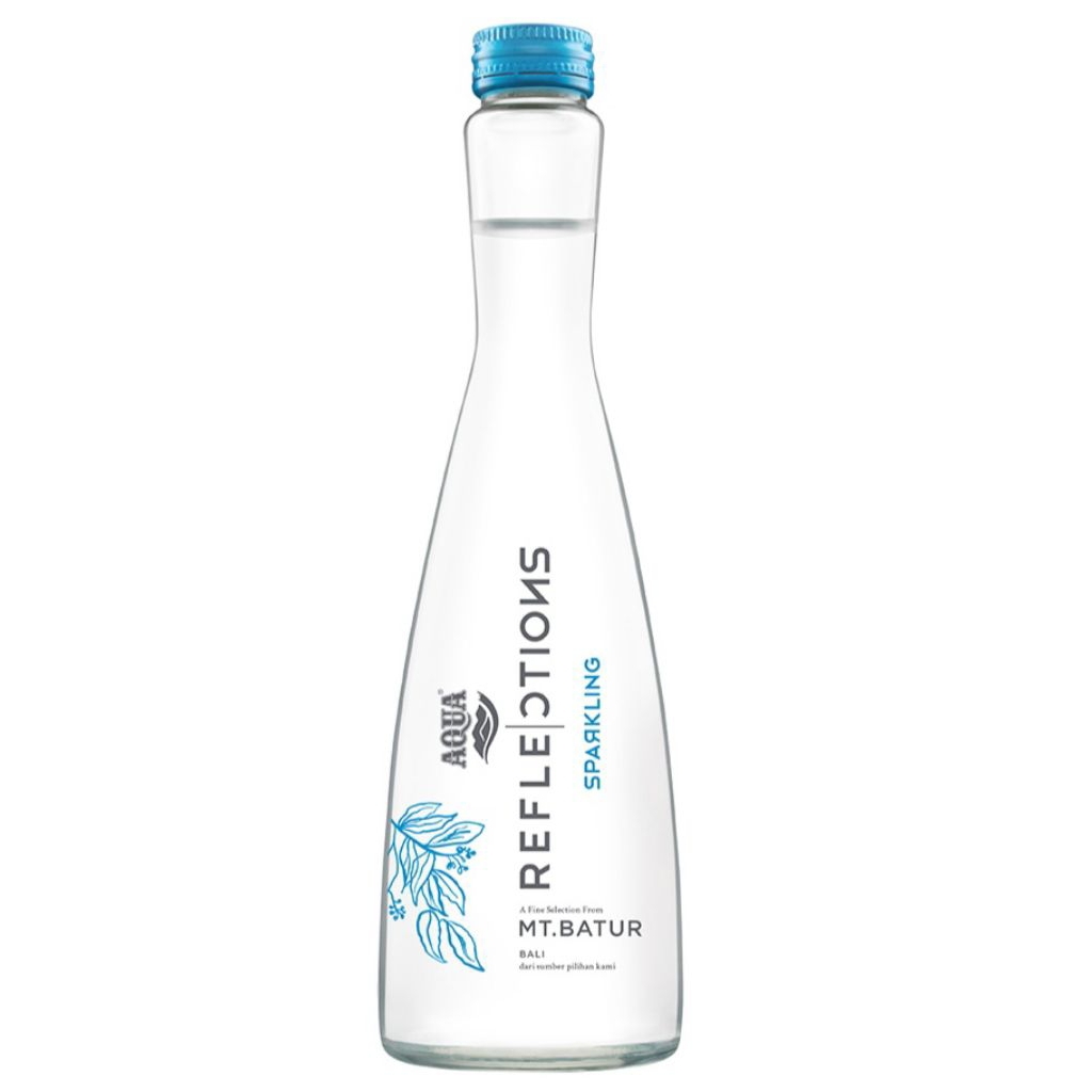 [ 3 Pcs ] Aqua Reflections Sparkling Air Mineral Botol Kaca 380ml