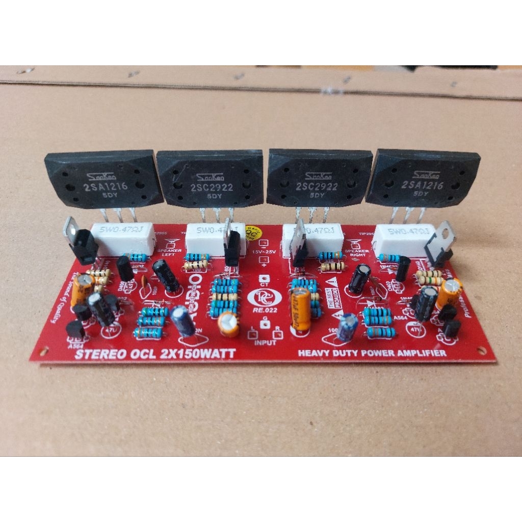 Kit Power Amplifier OCL Stereo Driver TIP41 TIP42 Plus Final Sanken 2SA1216 2SC2922 No 2