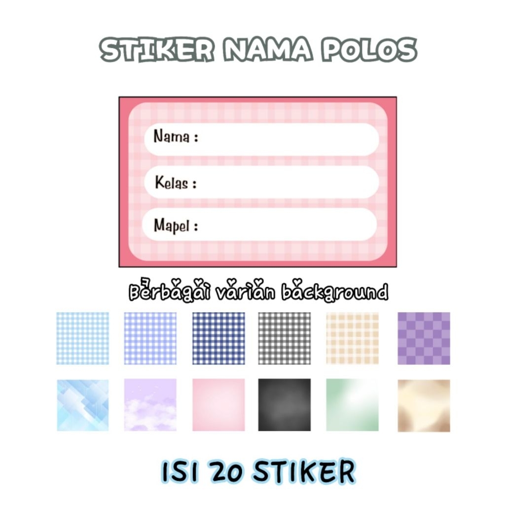 

STIKER NAMA POLOS LABEL NAMA POLOS LABEL BUKU POLOS STIKER BUKU POLOS - ISI 20