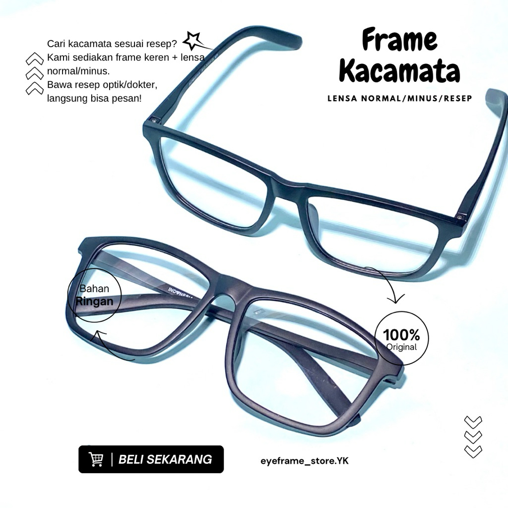 Kacamata Minus R13 – Lensa Bluecromic Anti Radiasi | Photocromic Custom Resep