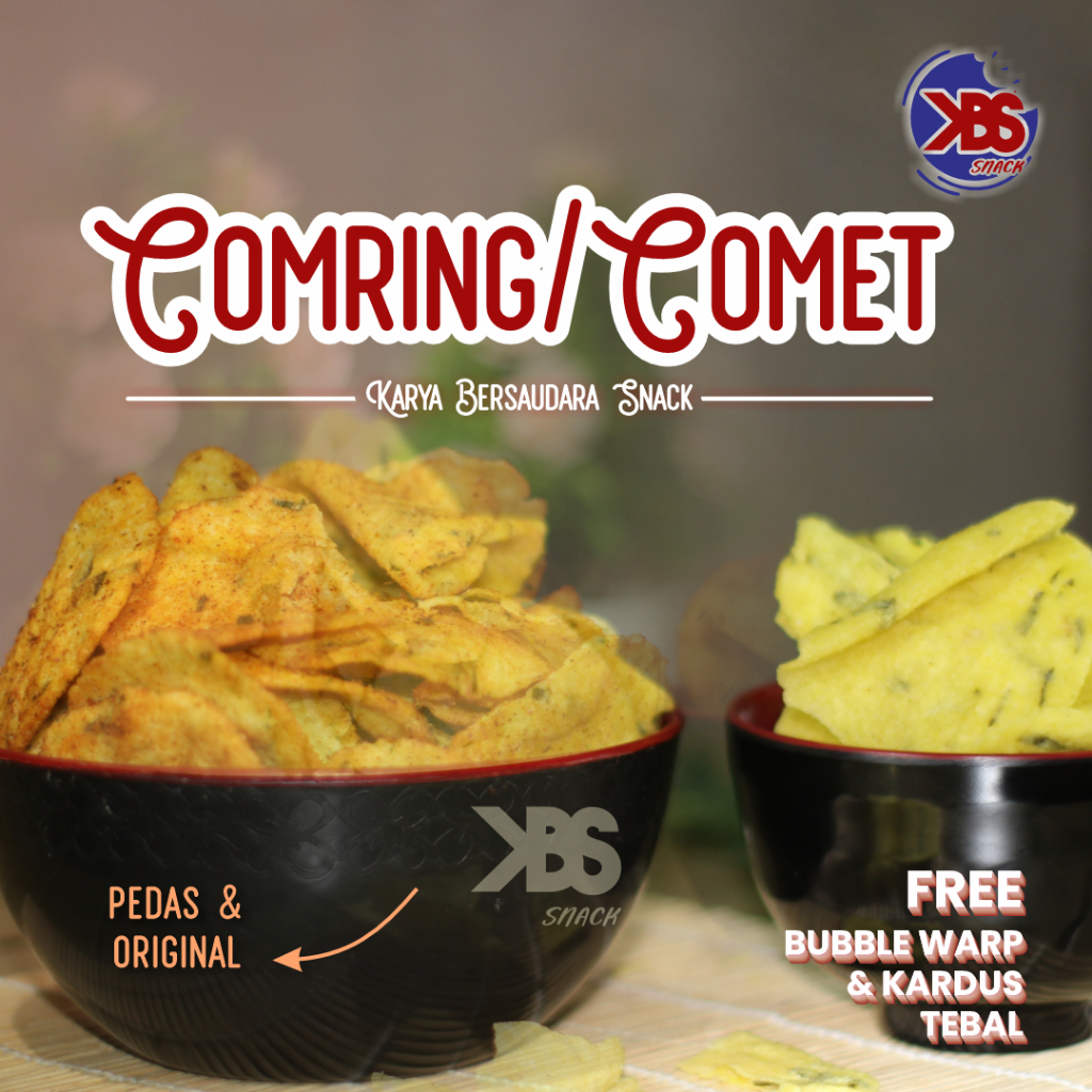 

Keripik Comring Singkong Gurih Pedas Daun Bawang– Snack Premium Comet Momring | Cemilan Kering - KBS