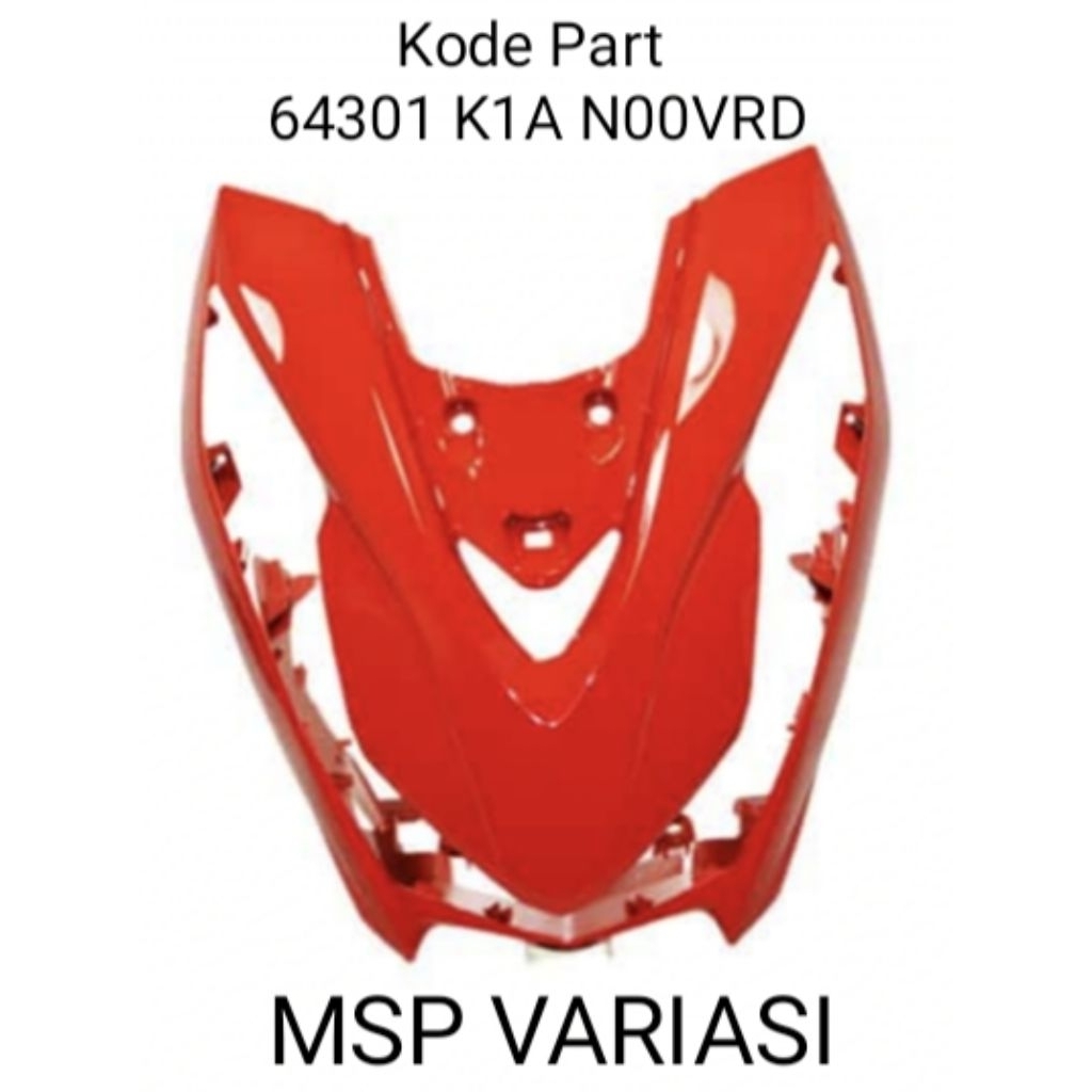 Original AHM 64301 K1A N00VRD Cover Depan Merah Metalik Honda BeAT K1A