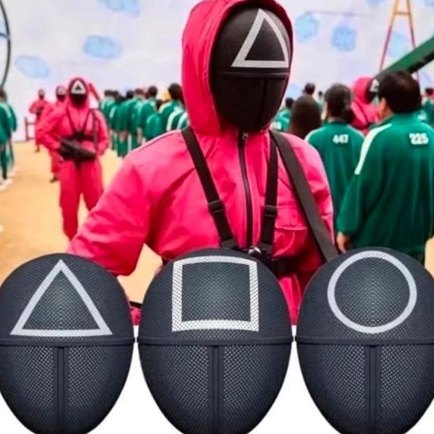 COD MAINAN ANAK TOPENG SQUID GAME / MASK / COSPLAY - SQUID GAME DRAKOR KOTAK LINGKARAN SEGITIGA