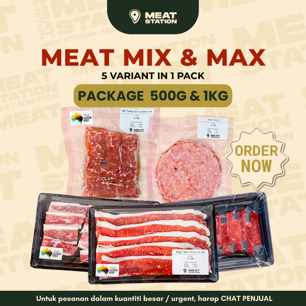 

PAKET BUNDLE MEAT MIX 5 Variant In 1 Pack / Paket Daging 100g/ Paket Daging Import