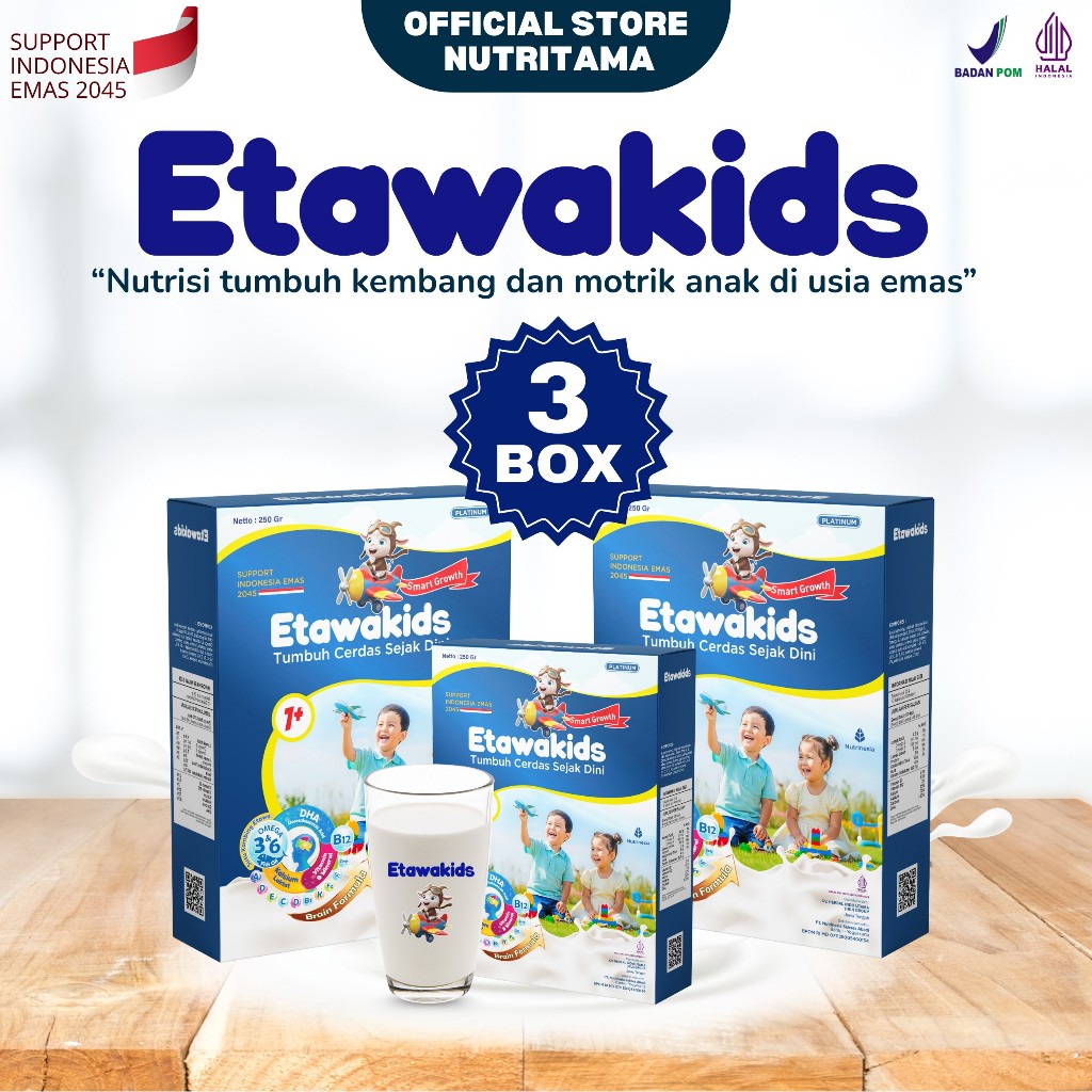 

Etawakids Platinum Susu Etawa dengan Fish Oil & DHA untuk Otak Cerdas Anak 3 Box