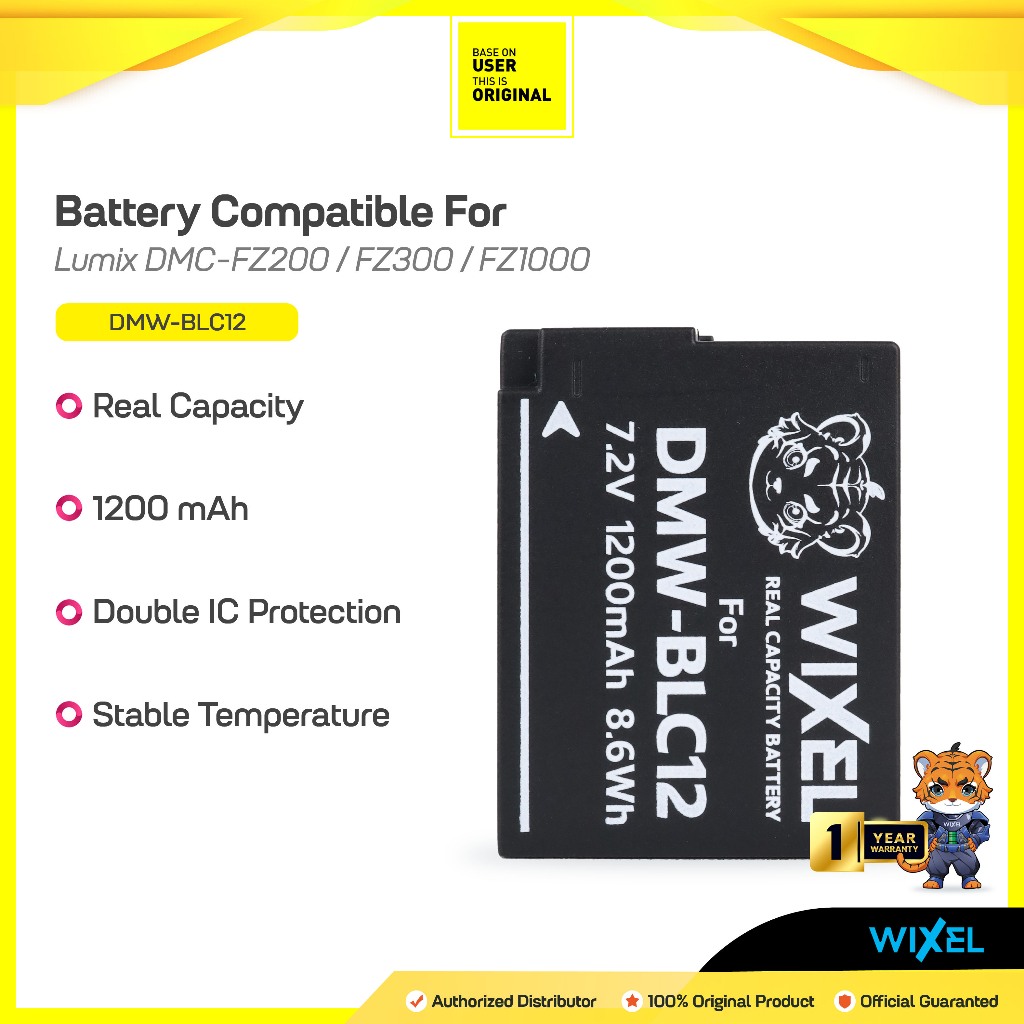 WIXEL Baterai Kamera DMW-BLC12 for Panasonic Lumix DMC-FZ200 / DMC-FZ300 / DMC-FZ1000 / DMC-FZ1000 I