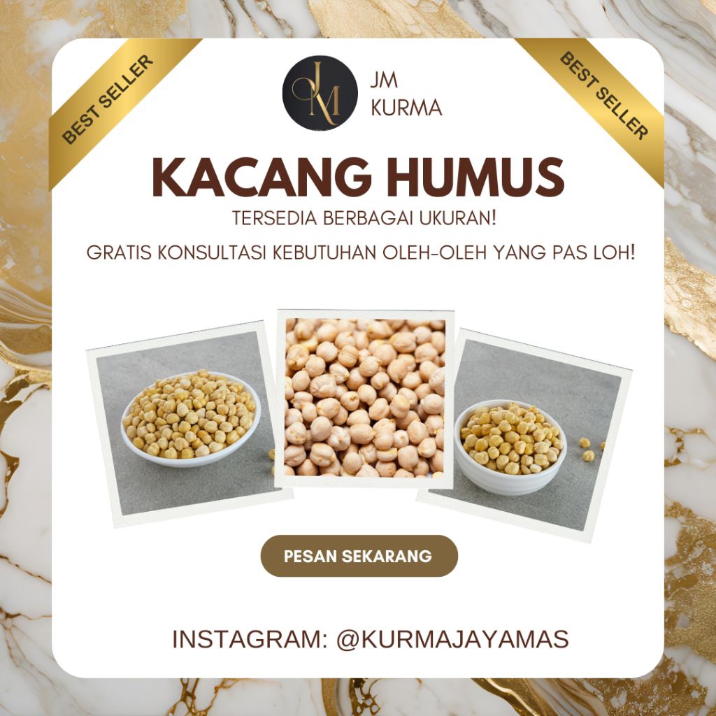 

Kacang Humus, Kacang Arab, Chickpea, Kacang Putih, Oleh-Oleh Haji dan Umrah