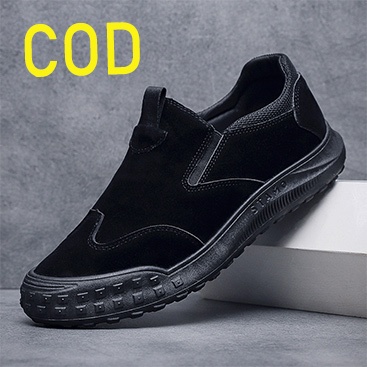 [COD]Sepatu Kulit Velvet Pria Tanpa Tali Sepatu Kerja Casual Tahan Lama Impor Original Sepatu Flat s