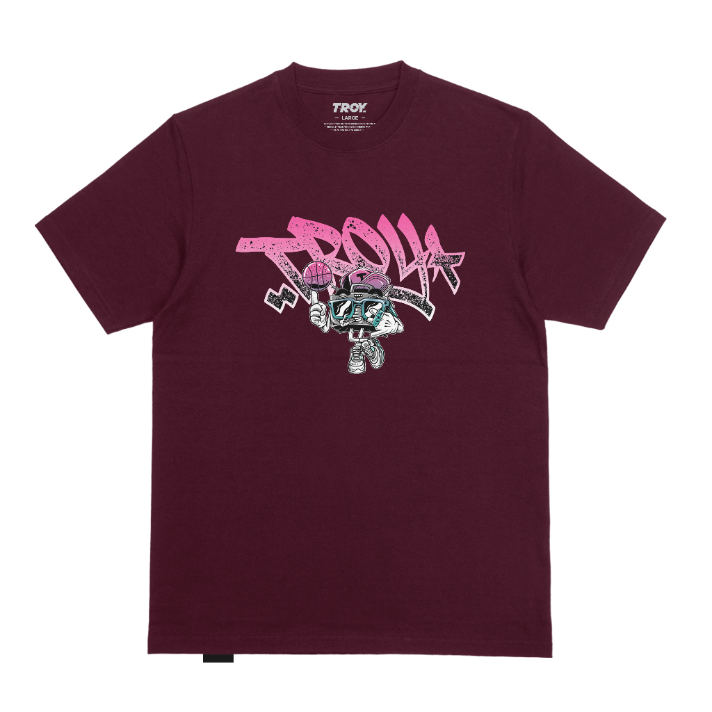 Troy Company Tshirt Maroon Radio Ball - Kaos Lengan Pendek Kaos Merah Maroon MTD 2494
