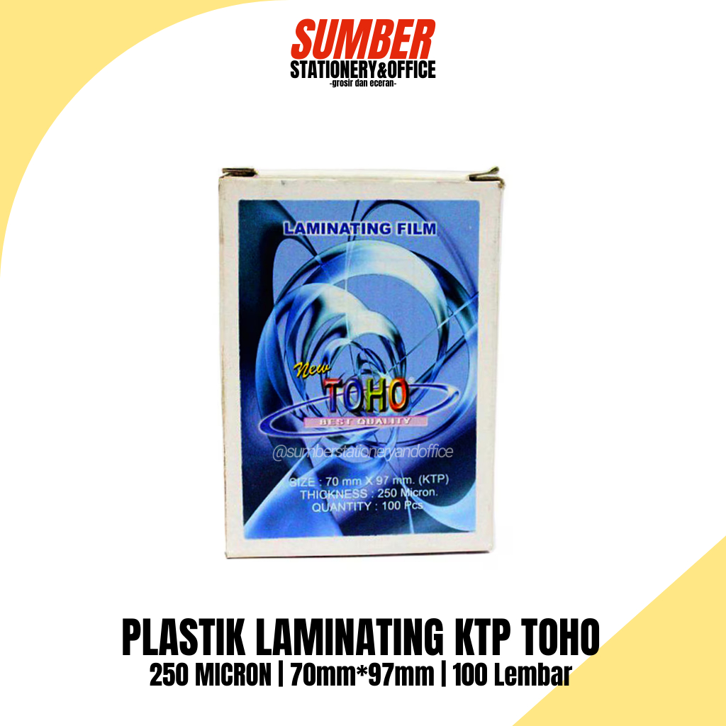 

Plastik Laminating Toho 250 Micron - Khusus KTP - Isi 100 Lembar [1 Pack] (PL-T-KTP)