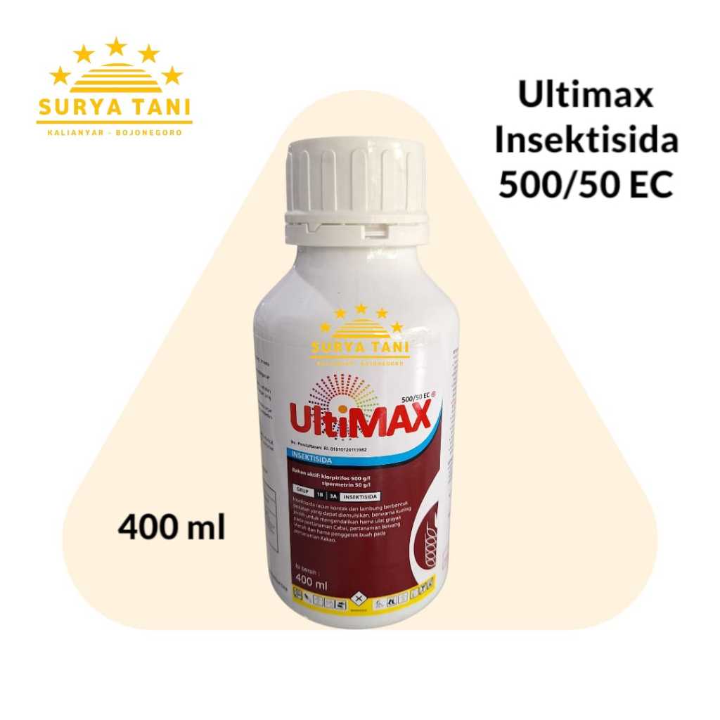 INSEKTISIDA ULTIMAX 550 EC 400 ML ORI PENGENDALI HAMA ULAT GRAYAK KLORPIRIFOS + SIPERMETRIN Ultimax 