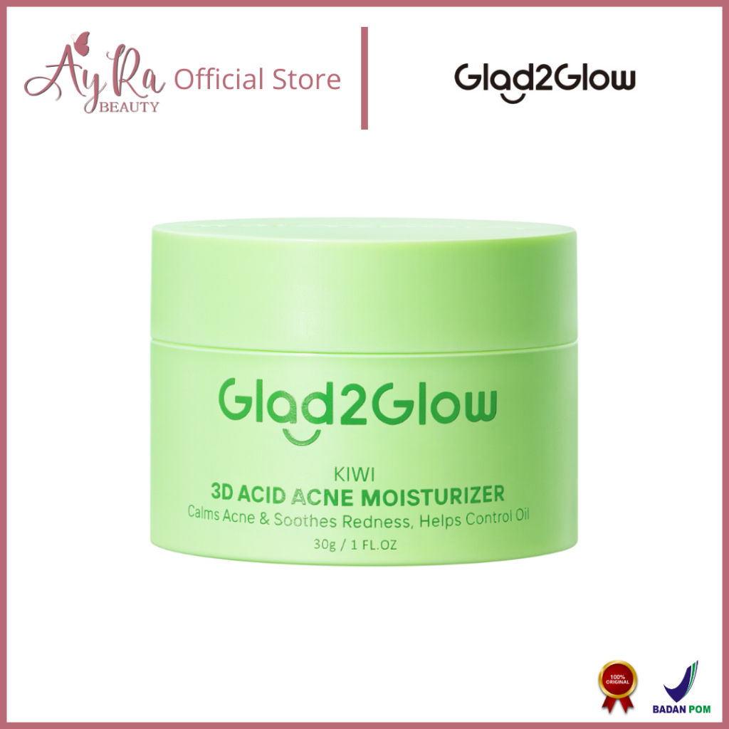 AyRa Beauty - GLAD2GLOW Kiwi 3D Acid Acne Moisturizer Pelembab Wajah Jerawat Mencerahkan Pencerah Wa