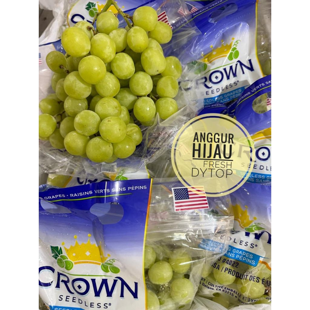 

Buah Anggur Hijau USA Import Fresh Manis Garing Seedless