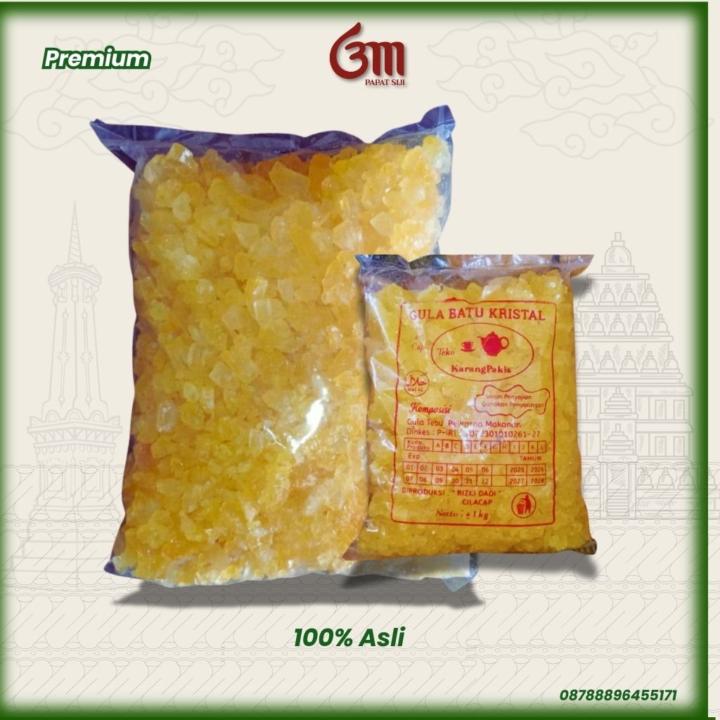 

Gula Batu Kristal Premium 1kg – Manis Alami dari Tebu Asli Papat Siji