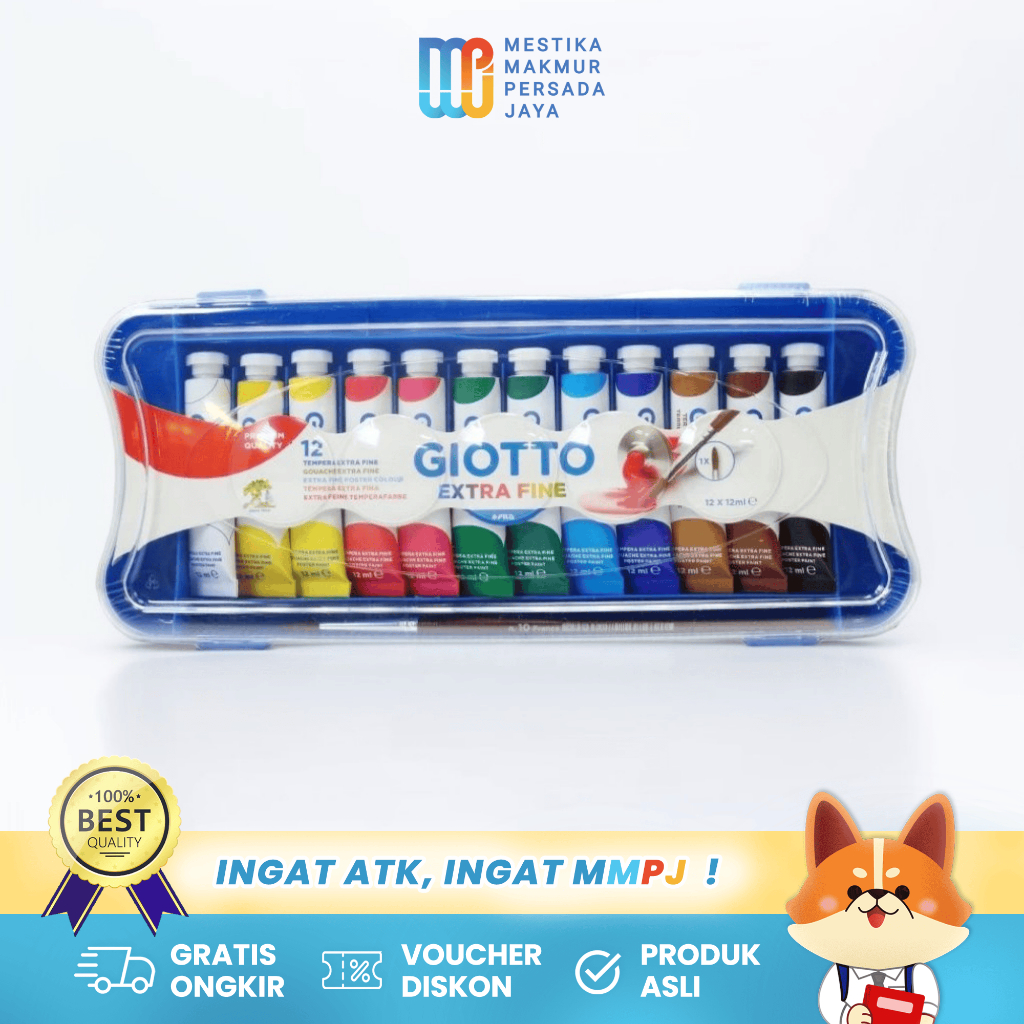 

Giotto Cat Poster / Cat Air Extra Fine Tube 12 Warna Non-Toxic Aman Anak