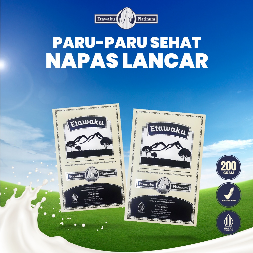 

Etawaku Platinum Susu Kambing Bubuk Rasa Original 200 Gram Membantu Membersihkan Paru Paru