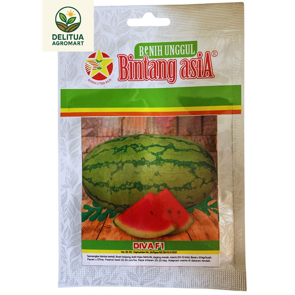 BENIH TANAMAN UNGGUL BINTANG ASIA SEMANGKA DIVA F1 2 gr