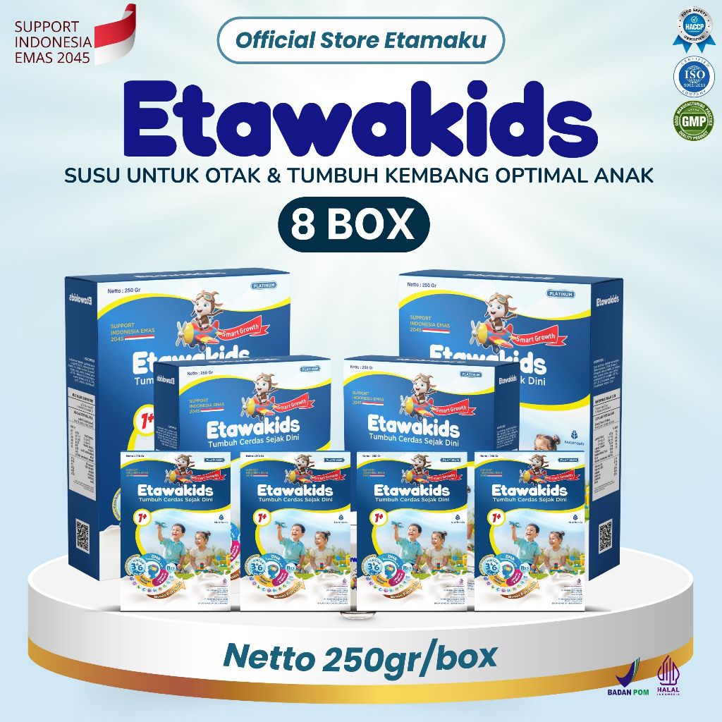 

Etawakids Platinum Susu Etawa Anak Kaya Vitamin & Mineral Sehat 8 Box
