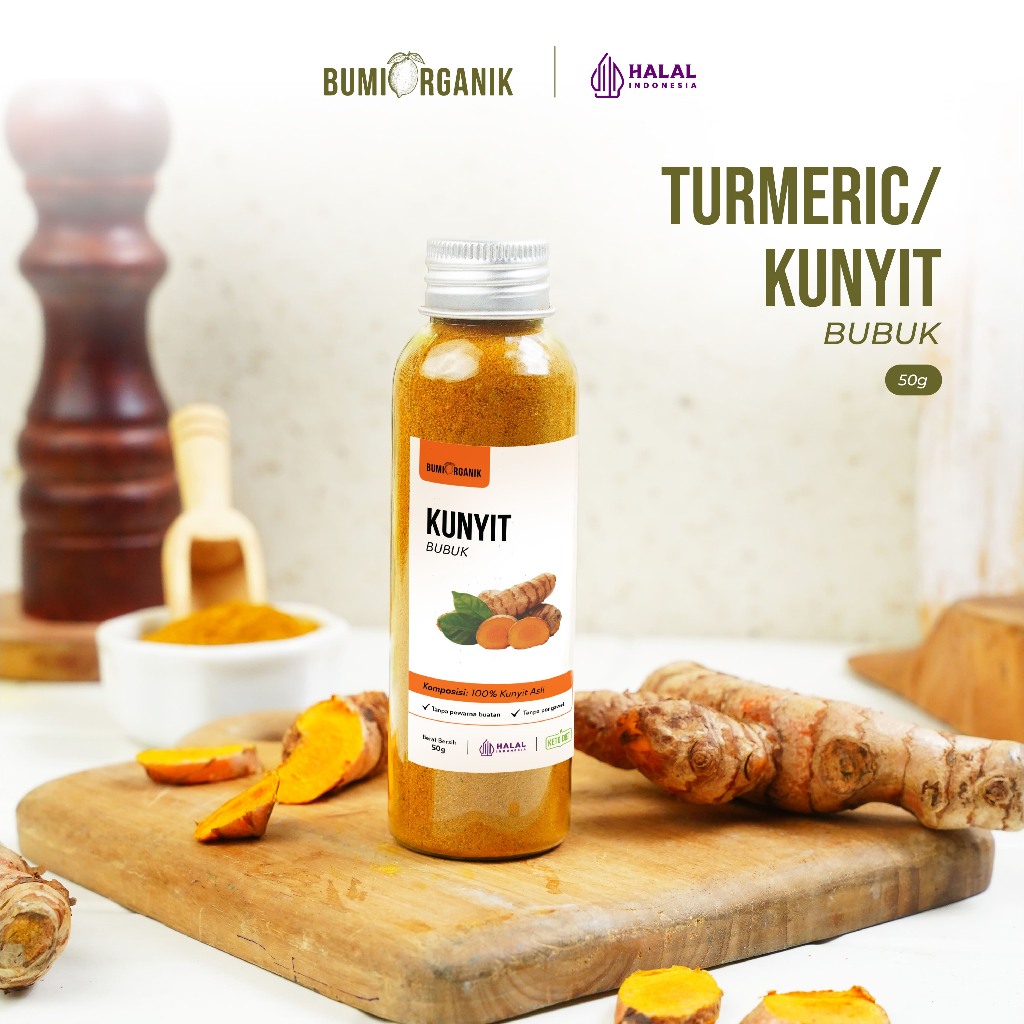 

KUNYIT KUNING BUBUK 50G TANPA CAMPURAN ASLI 100% ORIGINAL / TUMERIC POWDER KUNIR BUBUK BAHAN POKOK POWDER BUMBU REMPAH ORGANIK KUALITAS PREMIUM KUNYIT BUMBU DAPUR BUBUK LENGKAP SUPER NUTRIFARM BRAGG DARI BUMI GEMELI LEMOVITA OFFICIAL BEORGANIK