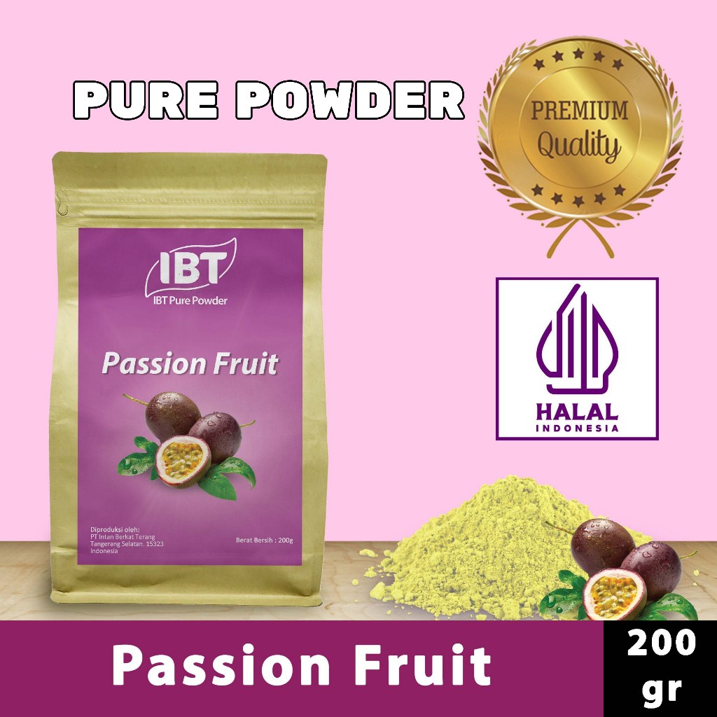 

Pure Passion Fruit Powder Essence Murni Bubuk Markisa Import Makanan Kue 200 gr