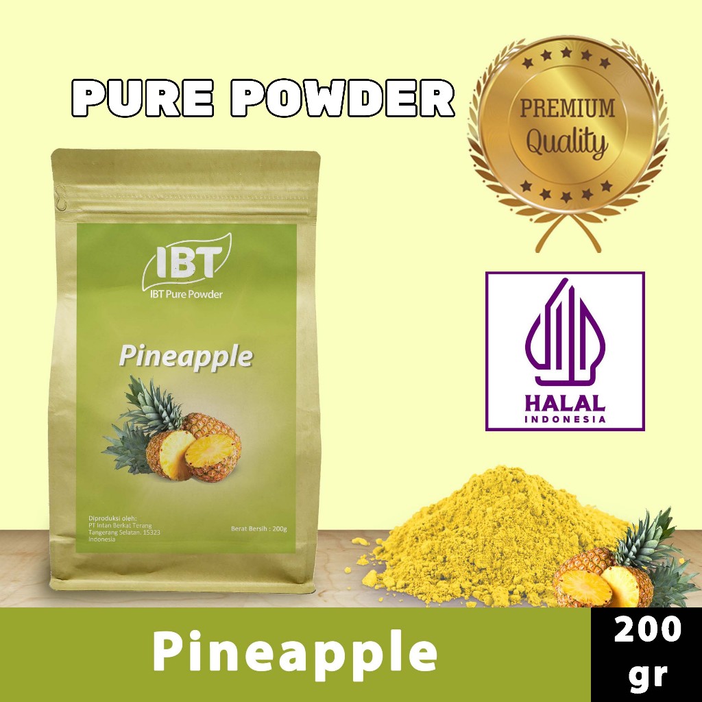 

Pure Pineapple Powder Essence Murni Bubuk Nanas Import Makanan Kue 200 gr