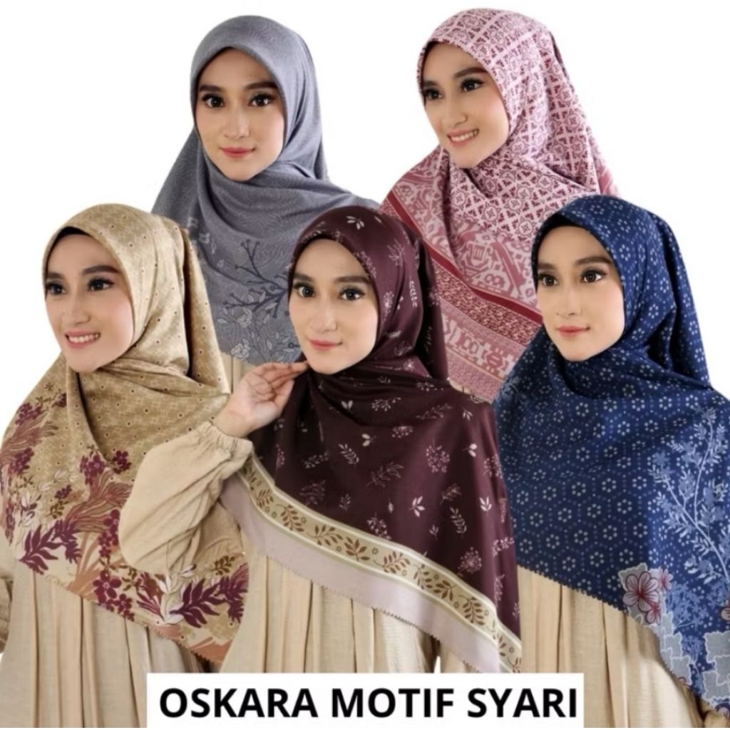 Nara Hijab - Segiempat motif syar'i lc 130x130 azara & zaryta