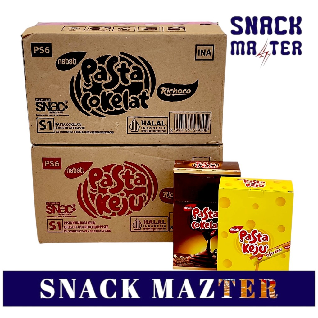 

Nabati Pasta KARTON - ISI 9 BOX (Netto 30 Pcs x 8 gr)