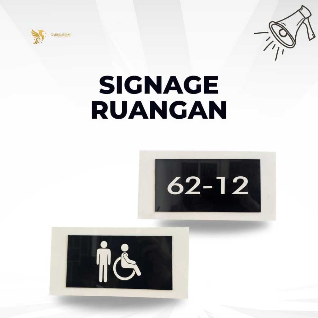 

Signage Ruangan Akrilik | Penanda Kantor / Hotel / Ruangan Custom 30x15cm