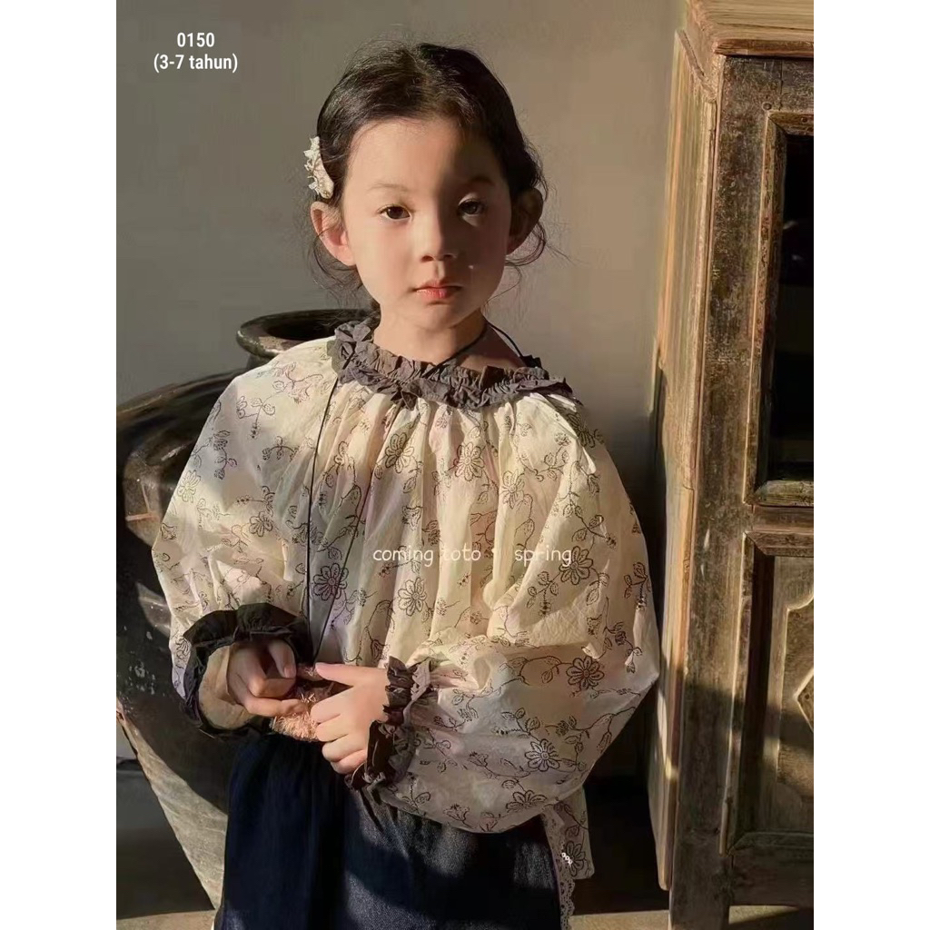 Blouse Anak Motif bunga Bahan Katun Jepang Kualitas Premium Import BKK
