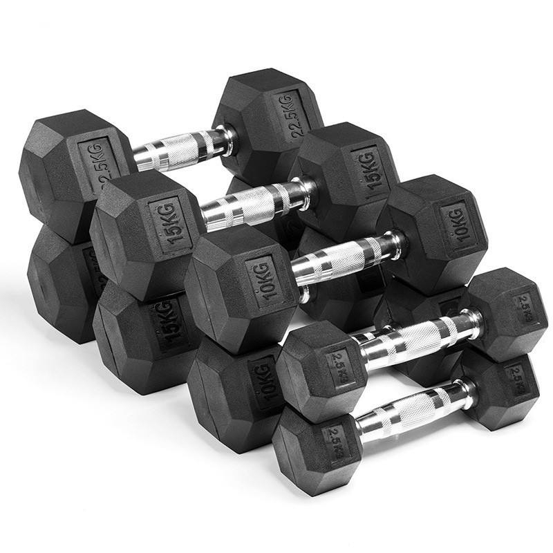 Dumbell Rubber Hexa Hexagon Dumbell Hexagonal 1,25 KG - 6 KG  DEKAI