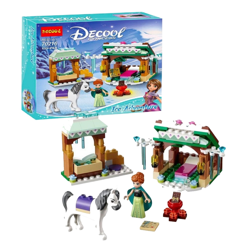 Balok Susun Mainan Anak Decool 70216 Frozen Snow Resort Bricks Blocks