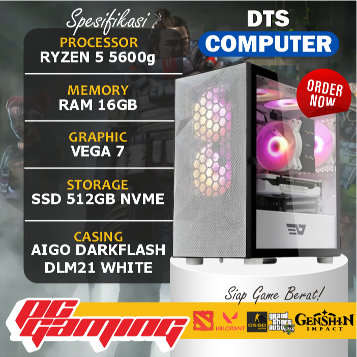 Pc Gaming | Ryzen 5 5600G | 16GB RAM | 512GB NVME | Vega Onboard | B550M