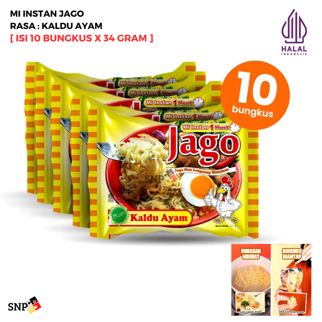

Jago Mie Instan 34 Gram Isi 10 Bgks