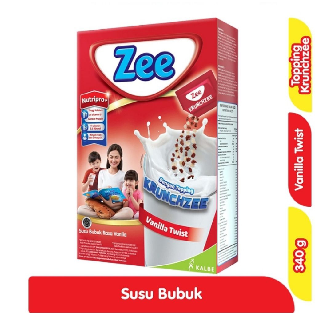 

Zee Nutripro Susu Bubuk Rasa Vanila Twistdengan Krunchzee 340 g