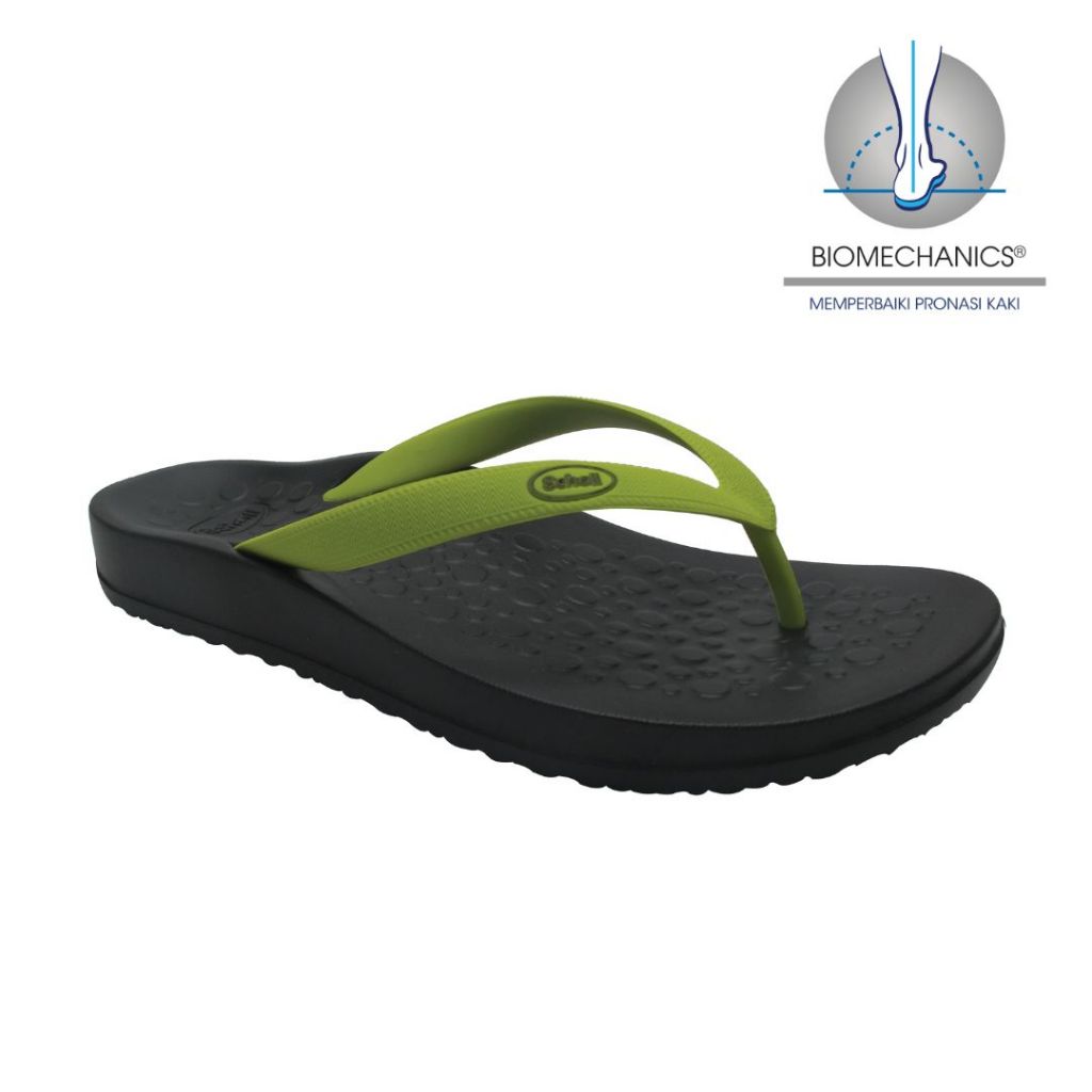 Scholl Biom Spectrum Lime/Black Sandal Pria