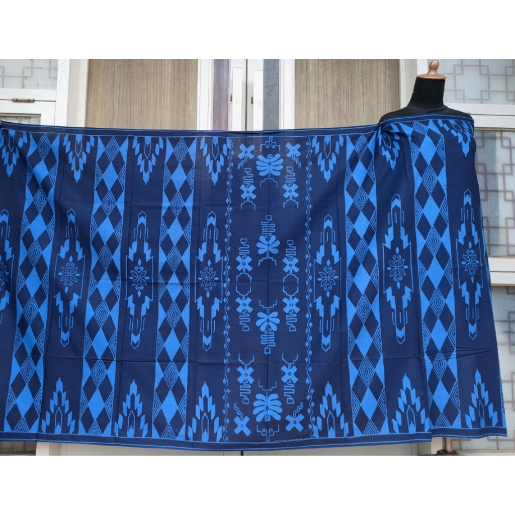 Batik Umiromlah 0810375 Bahan Kain Batik Full Tulis Asli canting Pengrajin Madura Pamekasan Biru Tos