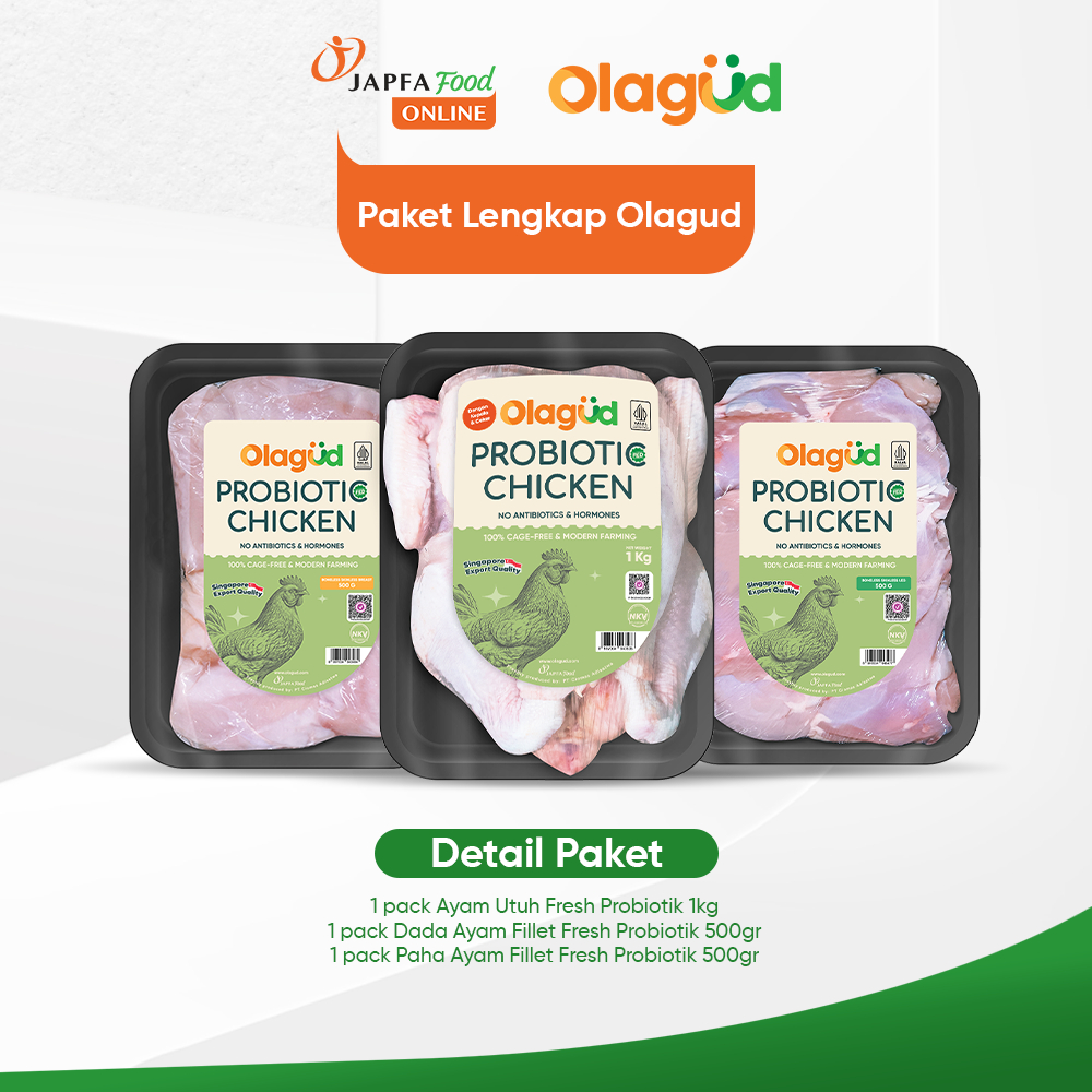 

Paket Olagud Lengkap - Paket Ayam Utuh, Paha, & Dada Fillet Probiotik